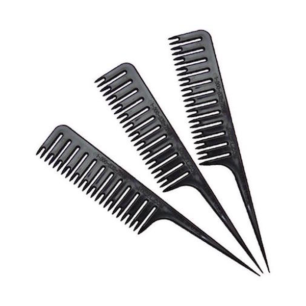 Set of 3 black Highlighting combs to make weaving easy, weave a full head in minutes. Set of 3